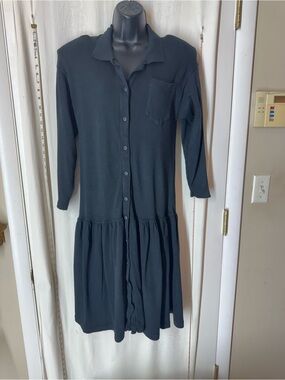 Vintage Pointelle Shirt Dress